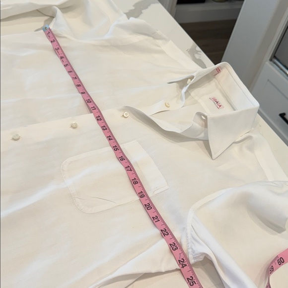 ISAIA Men's Crisp White Dress Shirt 16.5 - Picture 3 of 9
